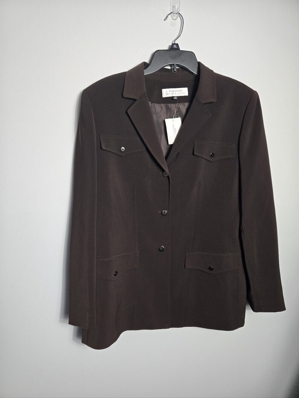 NWT Tahari Arthur S Levine Elegant Dark Brown Blazer